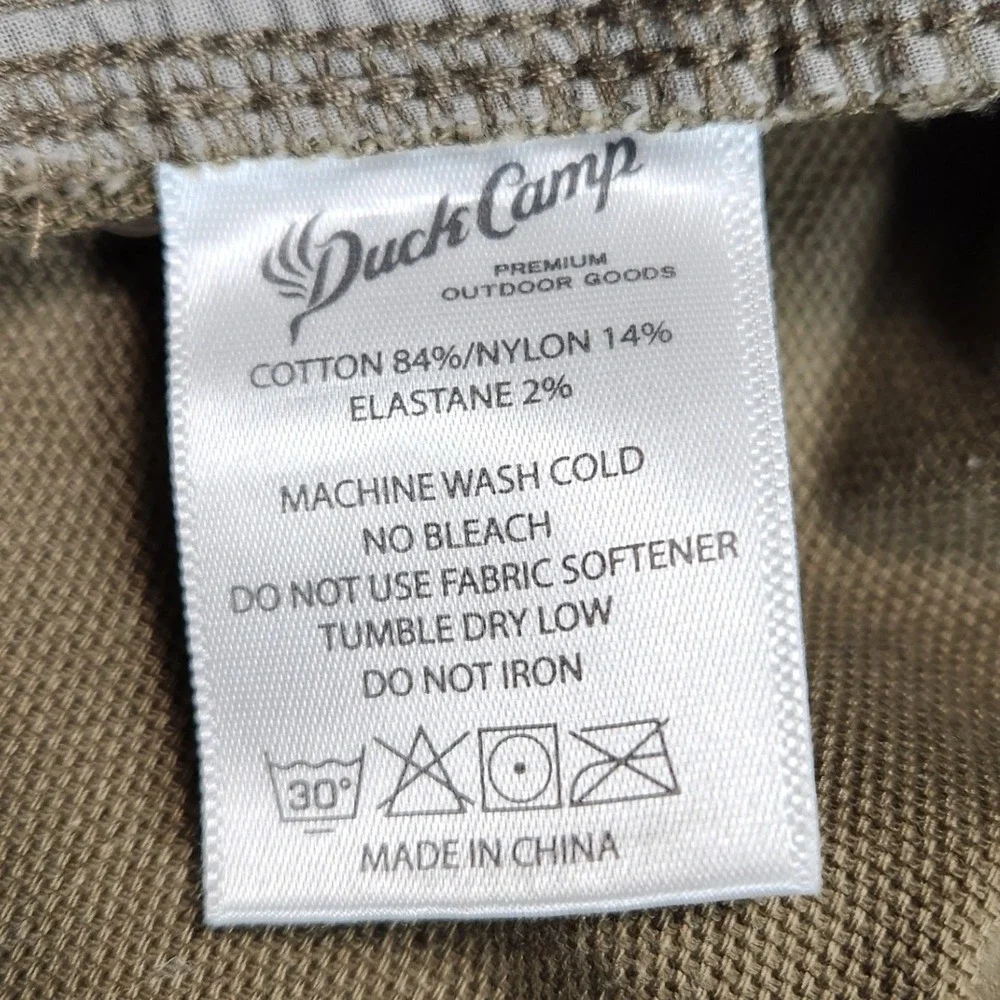 Duck Camp Men Brown Brush Pants Straight Leg Outdoor Field Work Trousers 32 T